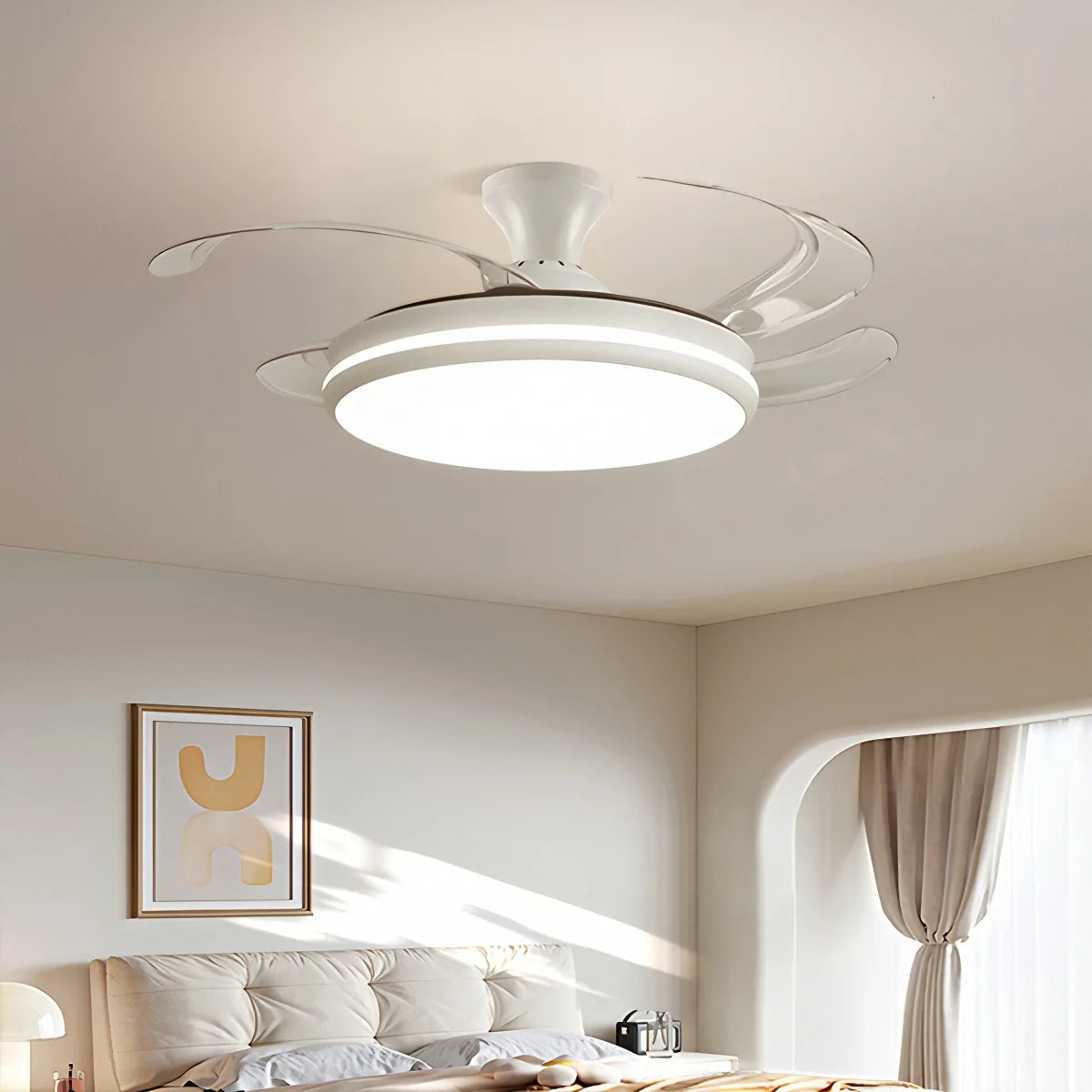 Feyran Modern Remote Ceiling Fan Light with Clear Blades