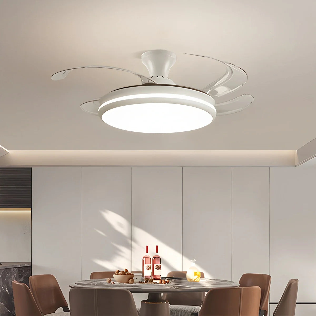Feyran Modern Remote Ceiling Fan Light with Clear Blades