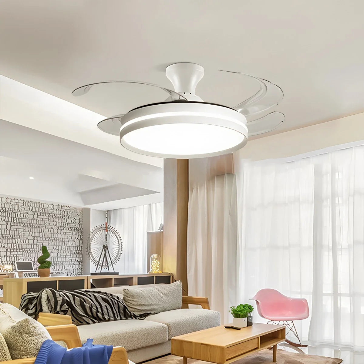 Feyran Modern Silent Remote Control Ceiling Fan with Light