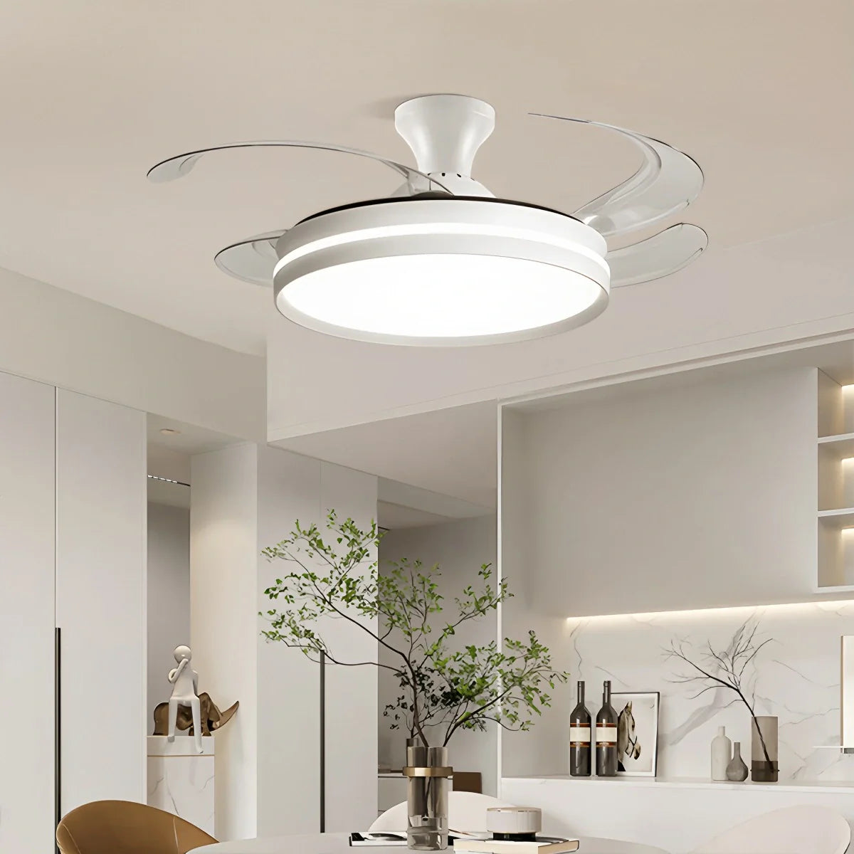 Feyran Modern Silent Remote Control Ceiling Fan with Light