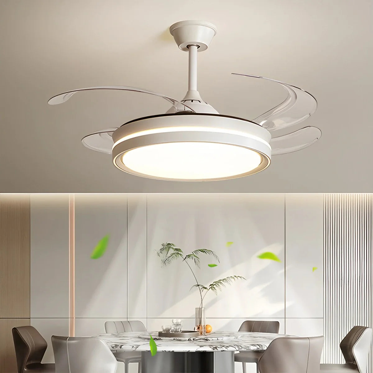 Feyran Modern Silent Remote Control Ceiling Fan with Light