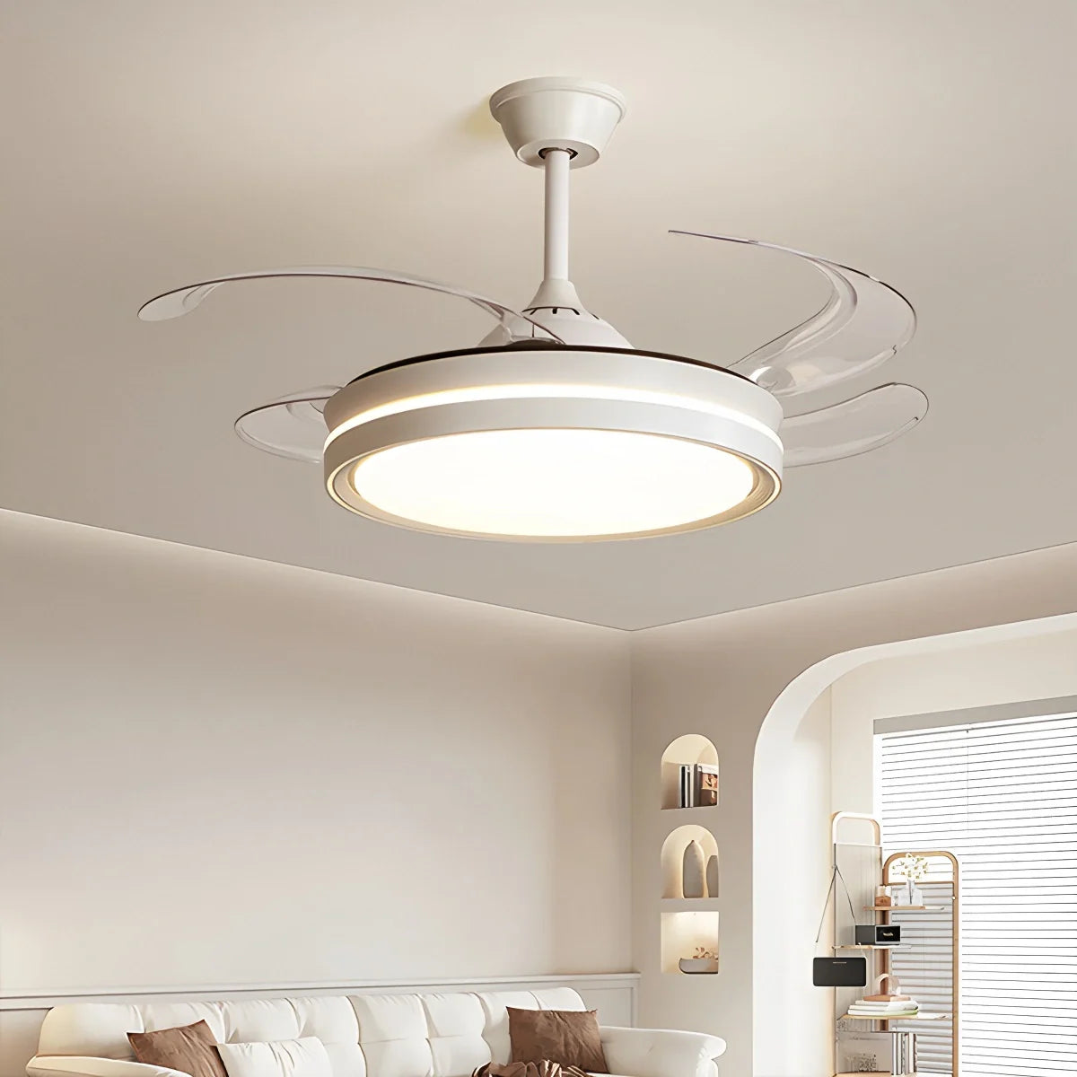 Feyran Modern Silent Remote Control Ceiling Fan with Light