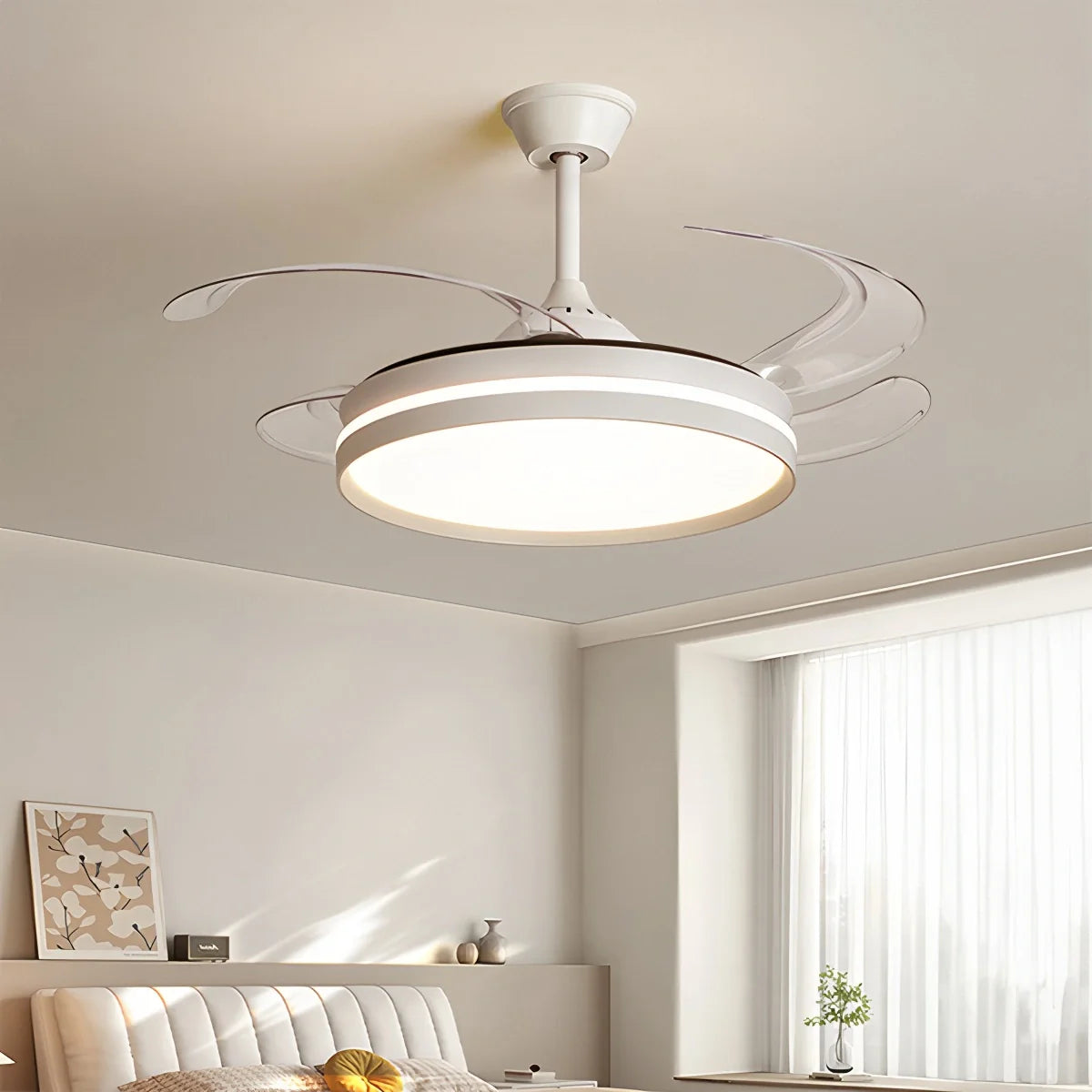 Feyran Modern Silent Remote Control Ceiling Fan with Light