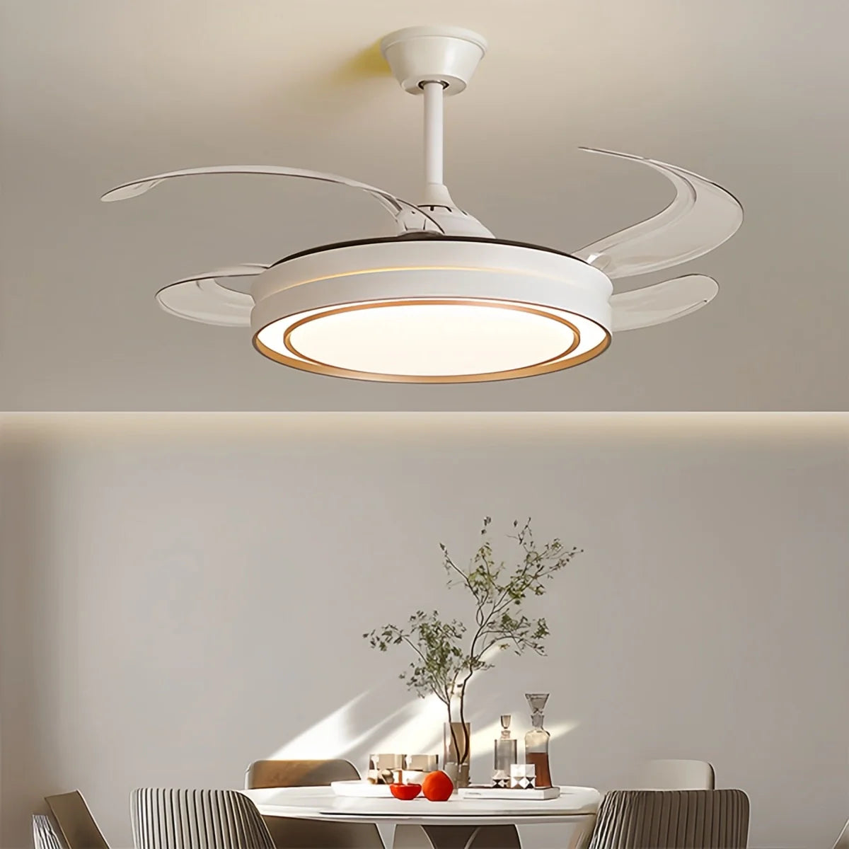 Feyran Modern Round Ceiling Fan Light with Remote Control
