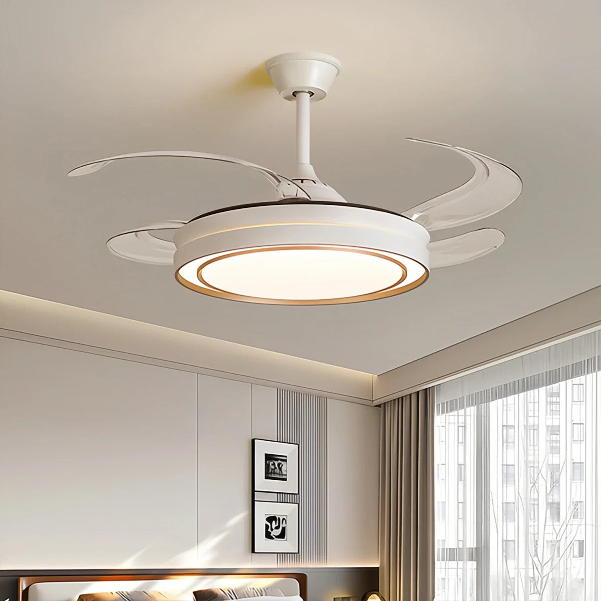 Feyran Modern Round Ceiling Fan Light with Remote Control