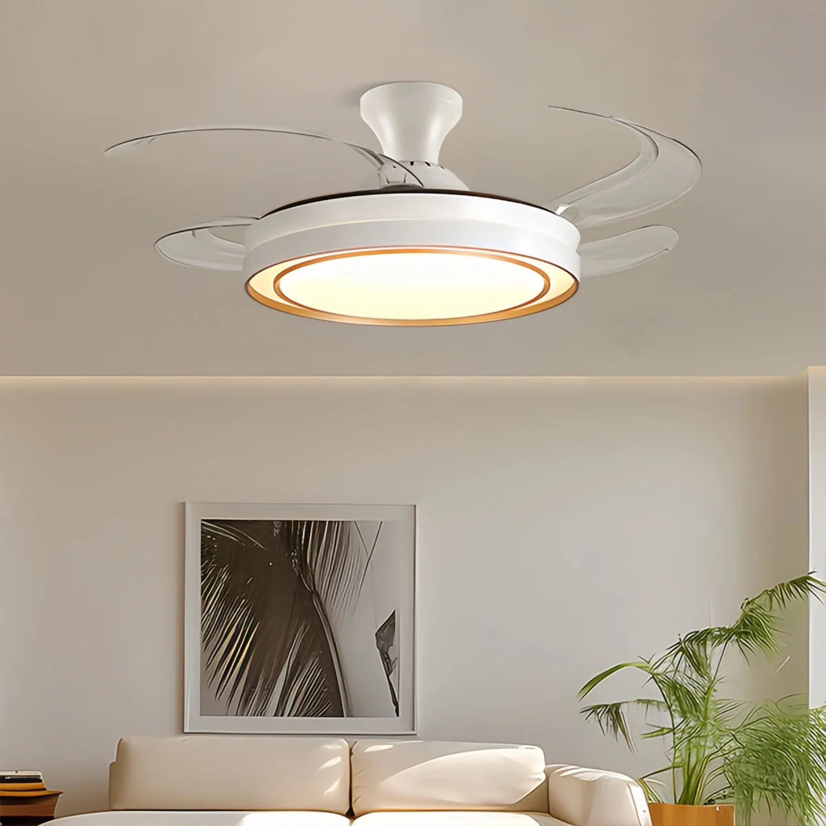 Feyran Modern Round Ceiling Fan Light with Remote Control