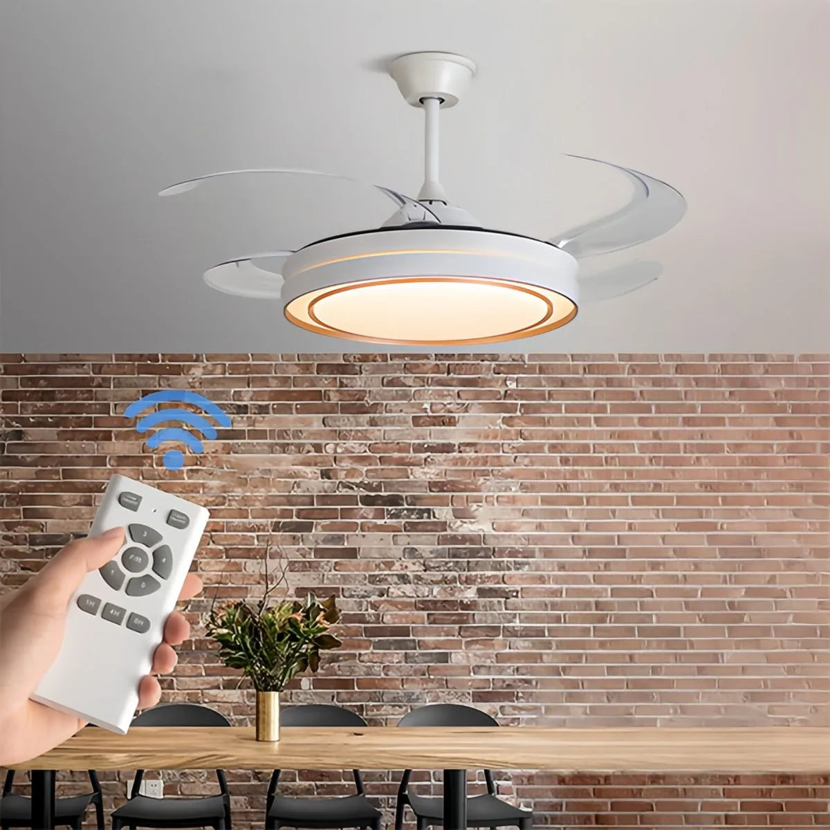 Feyran Modern Round Ceiling Fan Light with Remote Control