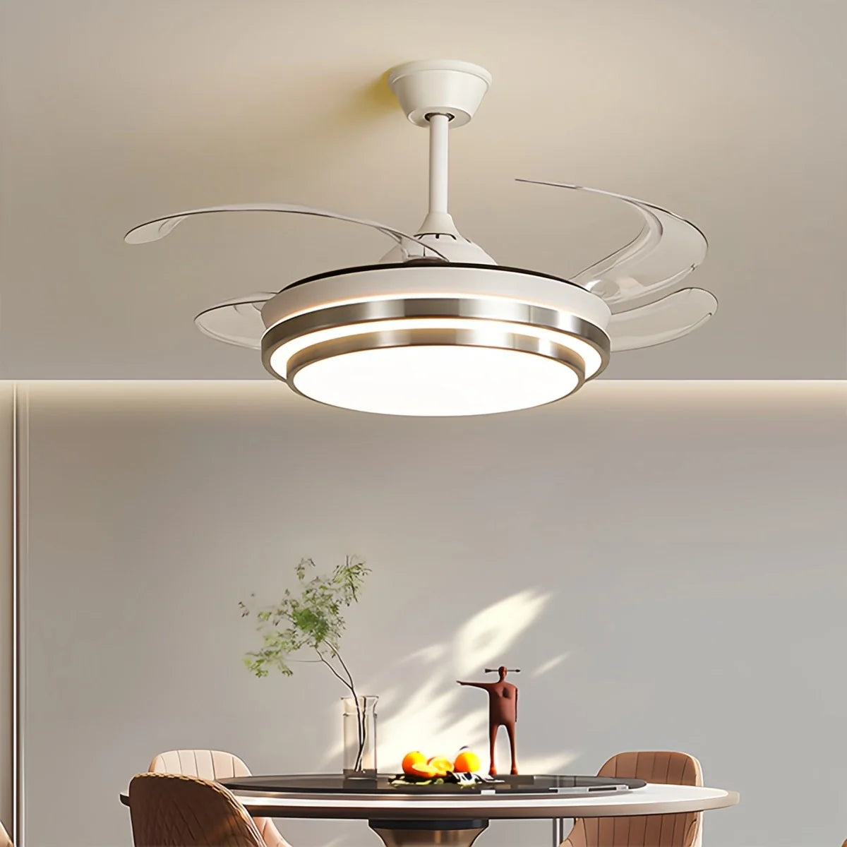 Feyran Modern White Ceiling Fan with Light