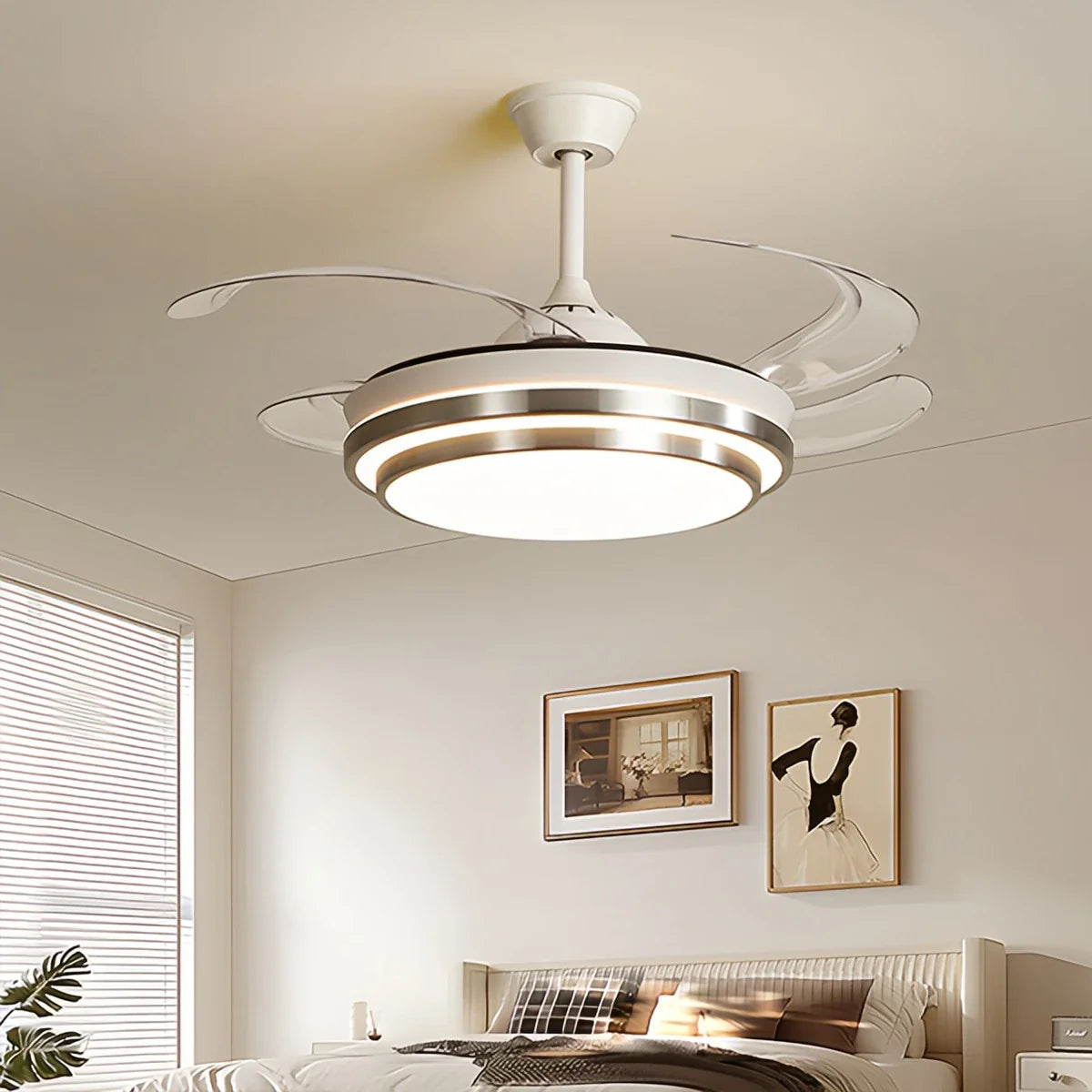 Feyran Modern White Ceiling Fan with Light