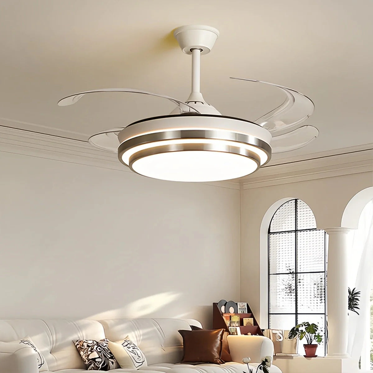 Feyran Modern White Ceiling Fan with Light