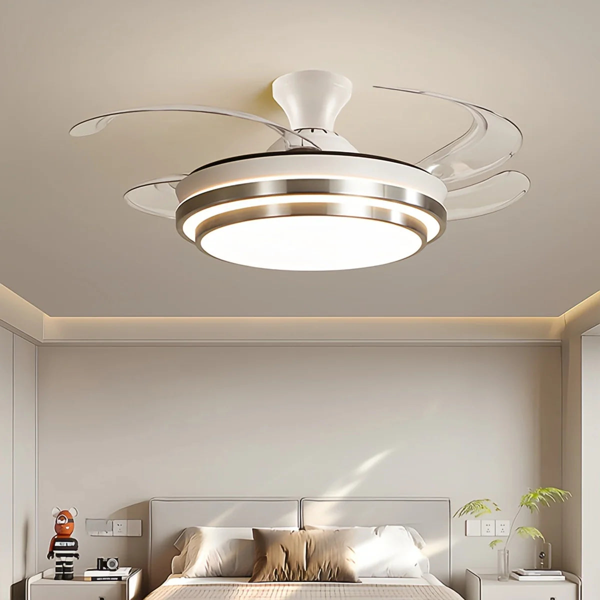 Feyran Modern White Ceiling Fan with Light