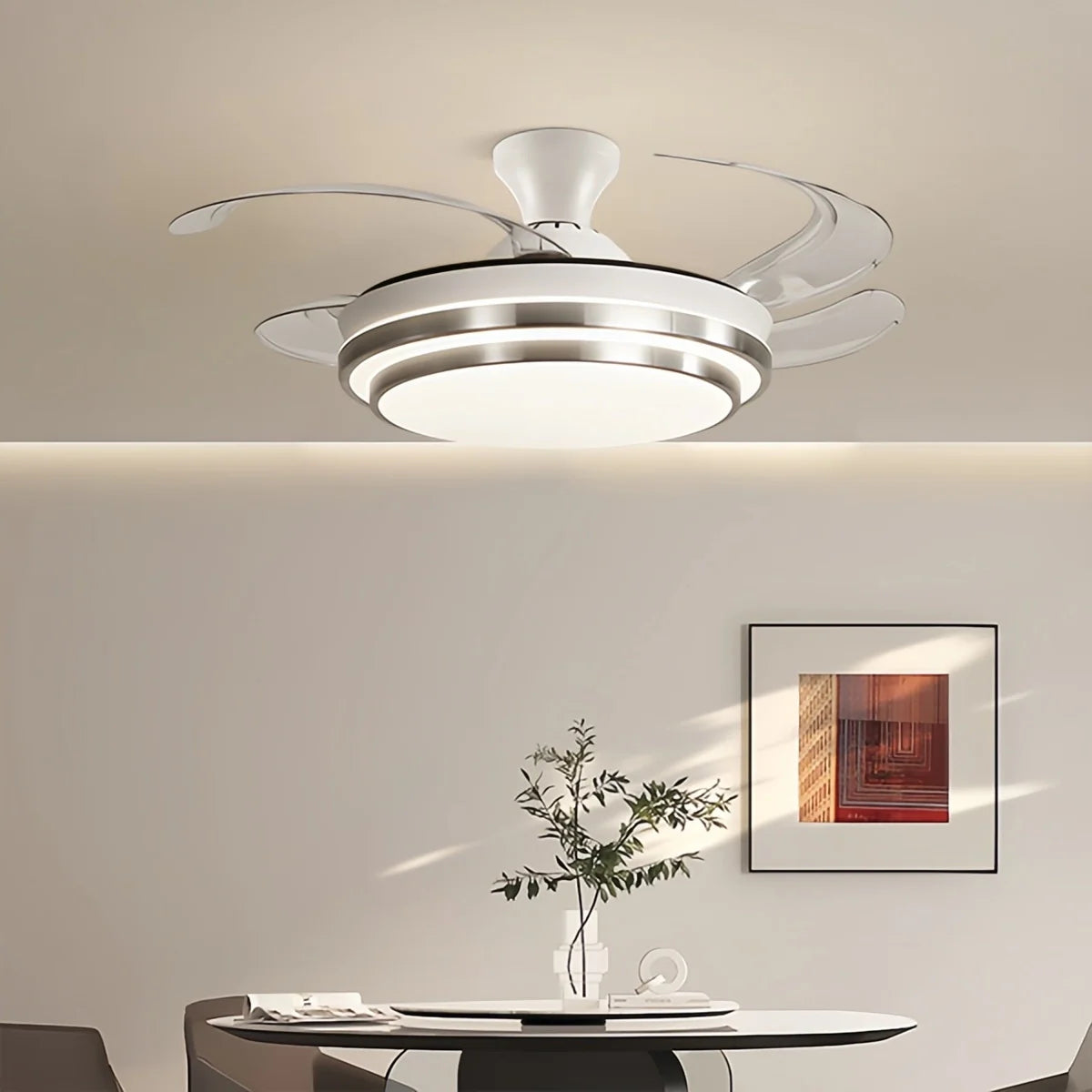 Feyran Modern White Ceiling Fan with Light