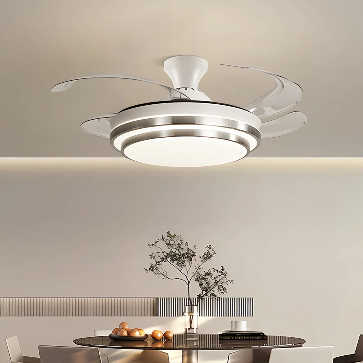 Feyran Modern White Ceiling Fan with Light