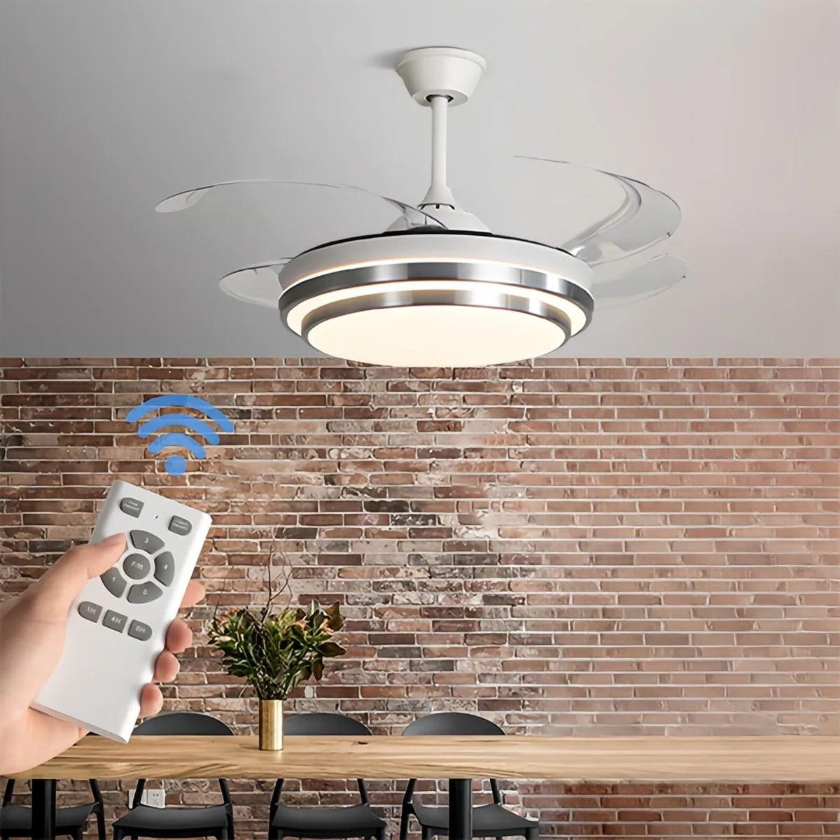Feyran Modern White Ceiling Fan with Light