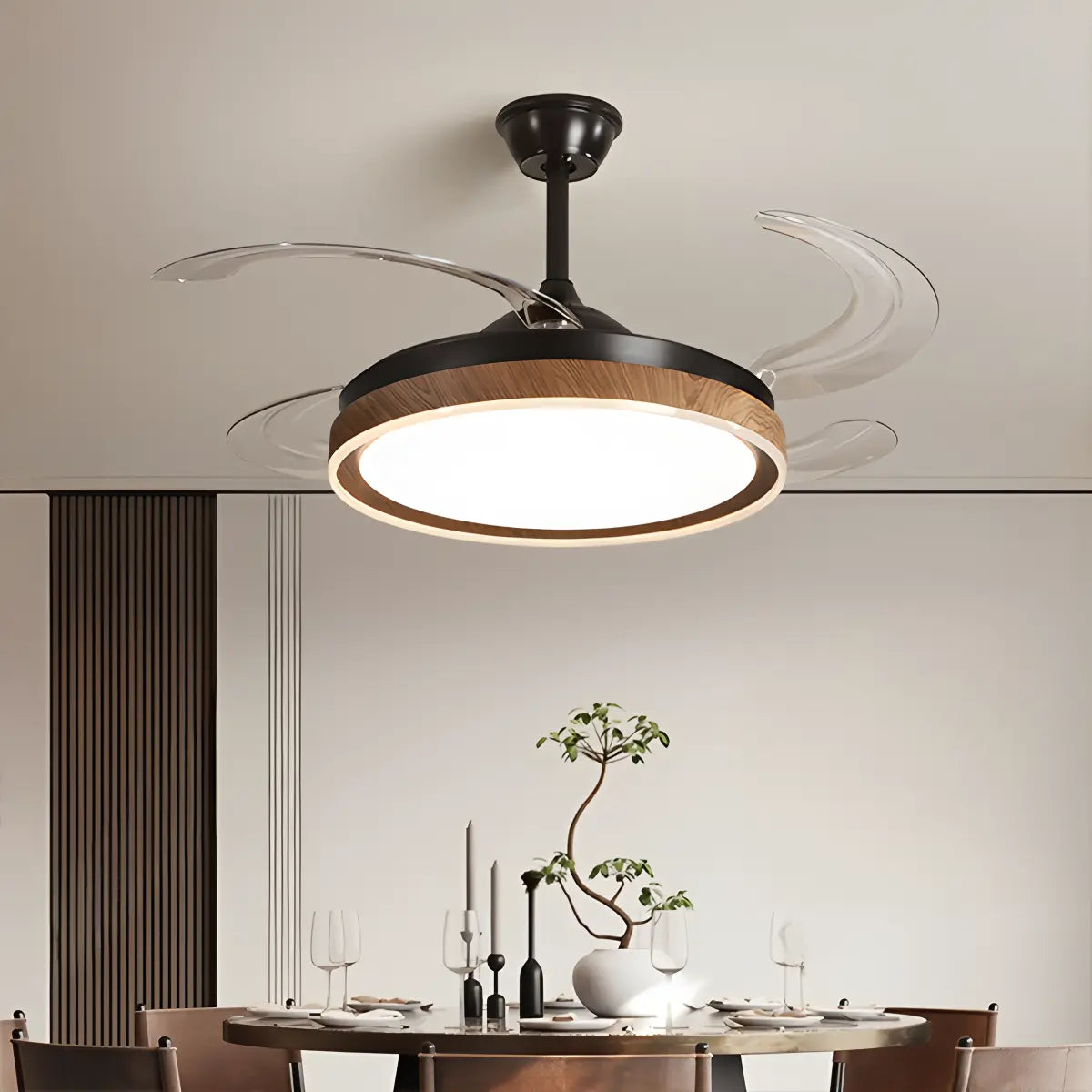Feyran Retractable Blade Ceiling Fan with Light