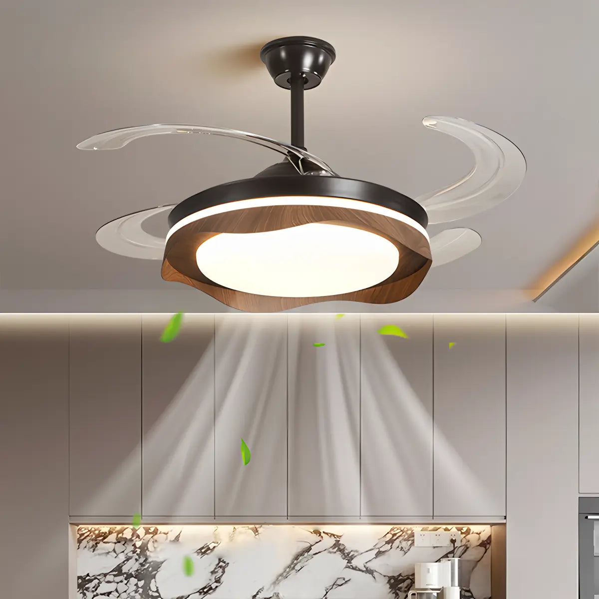 Feyran Retractable Blade Ceiling Fan with Light