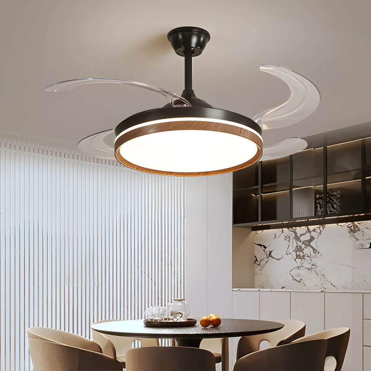 Feyran Retractable Blade Ceiling Fan with Light
