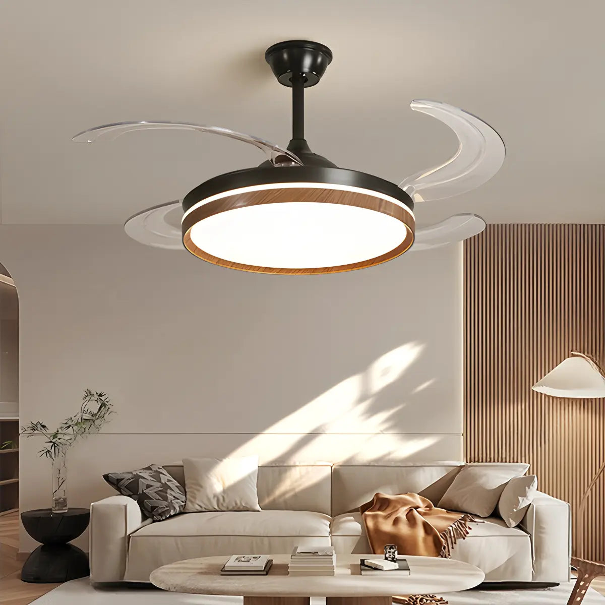 Feyran Retractable Blade Ceiling Fan with Light