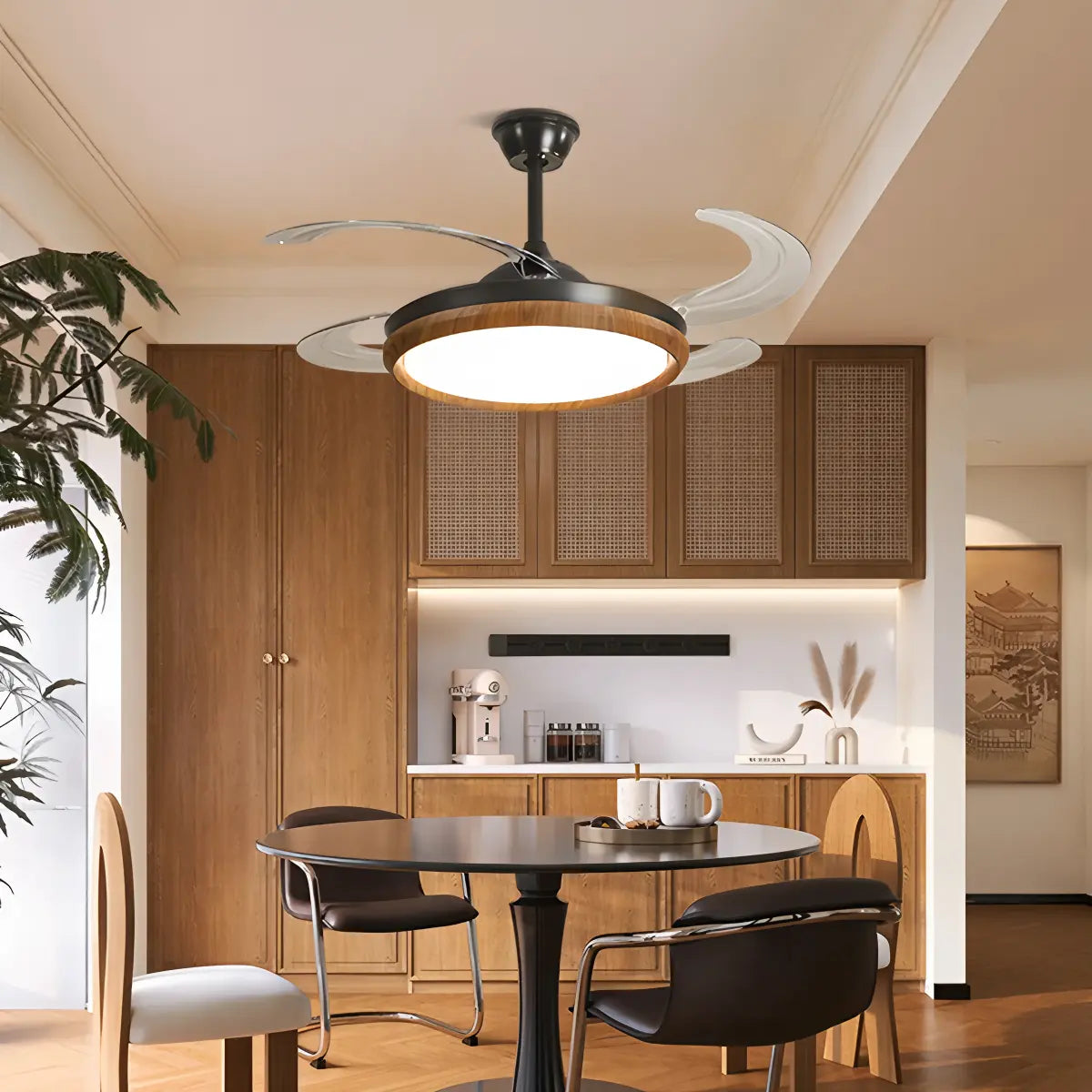 Feyran Retractable Blade Ceiling Fan with Light