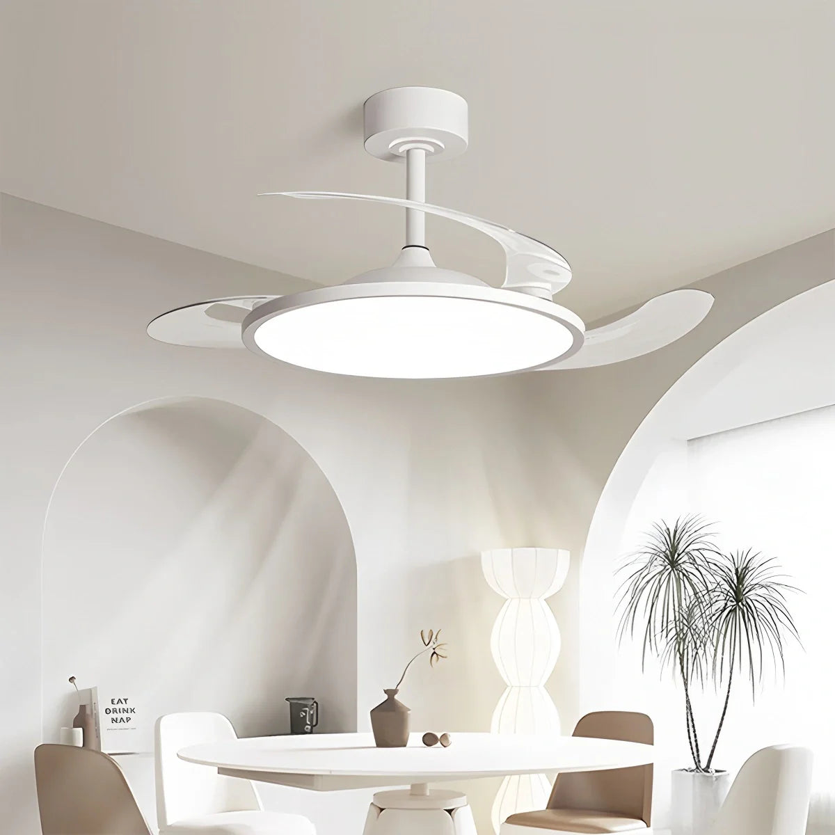 Feyran Silent Remote Control White Ceiling Fan Light