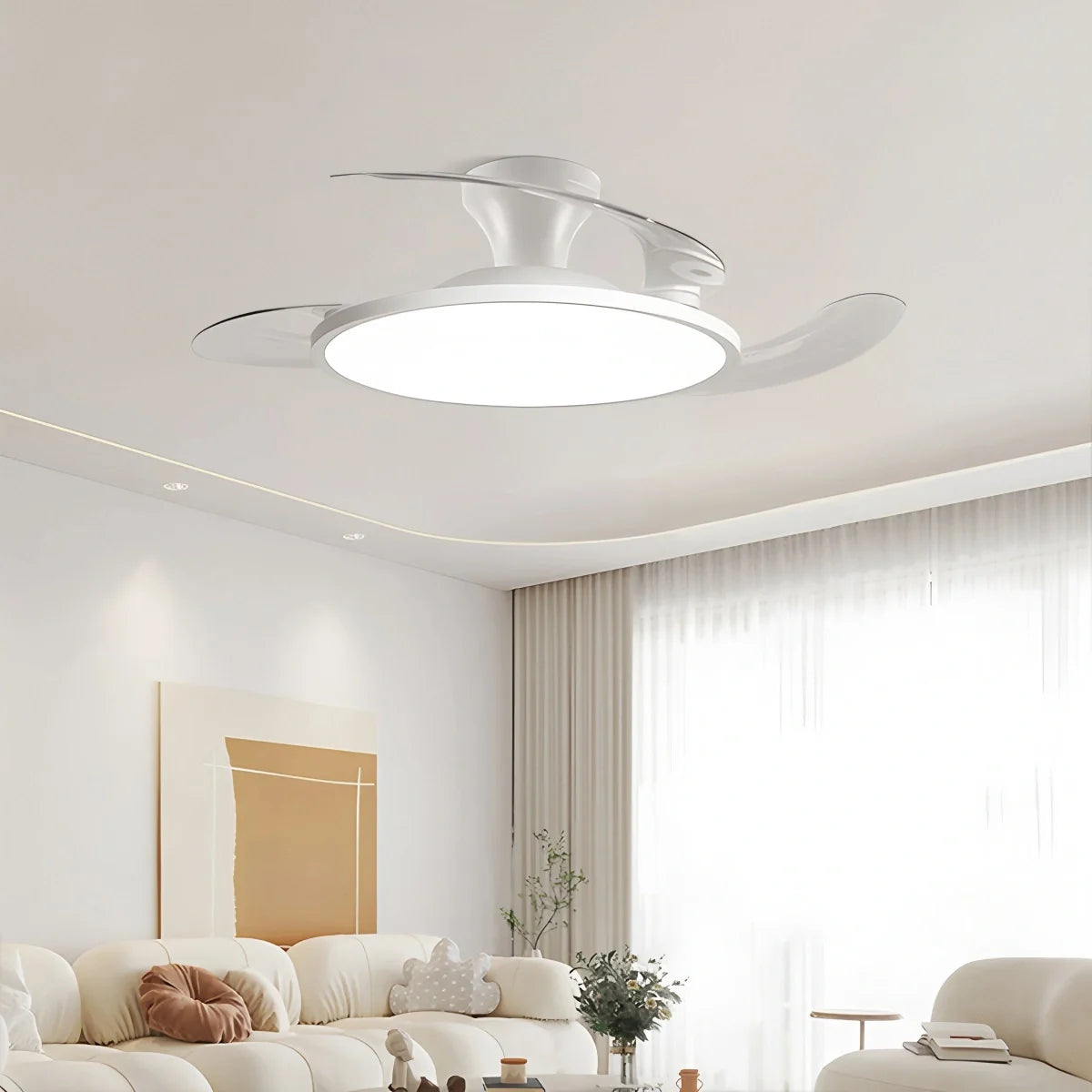 Feyran Silent Remote Control White Ceiling Fan Light