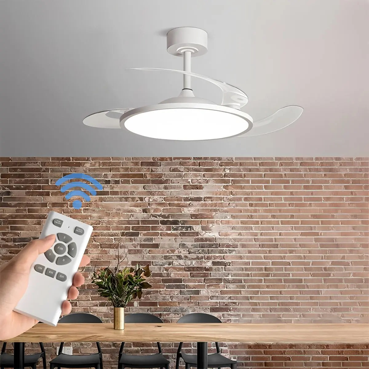 Feyran Silent Remote Control White Ceiling Fan Light