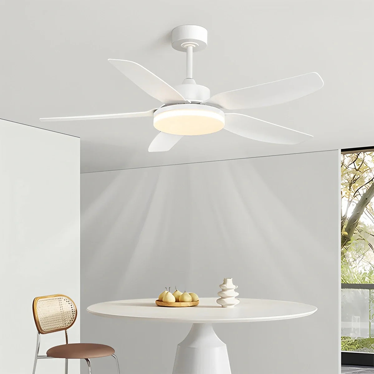 Feyran White Remote Control Ceiling Fan Light