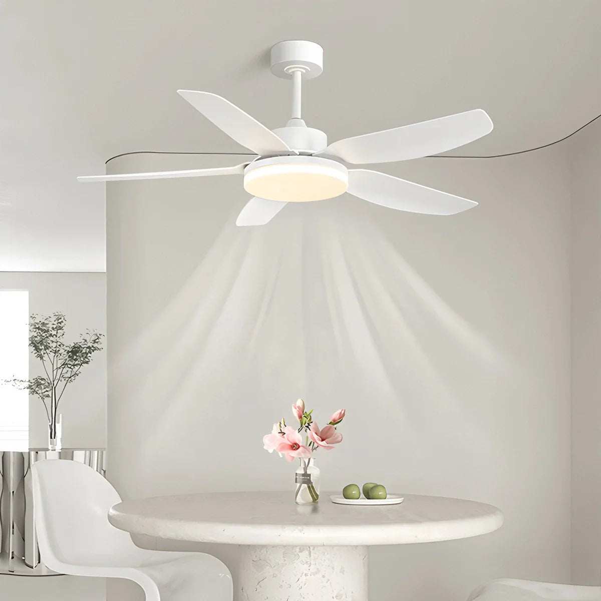 Feyran White Remote Control Ceiling Fan Light