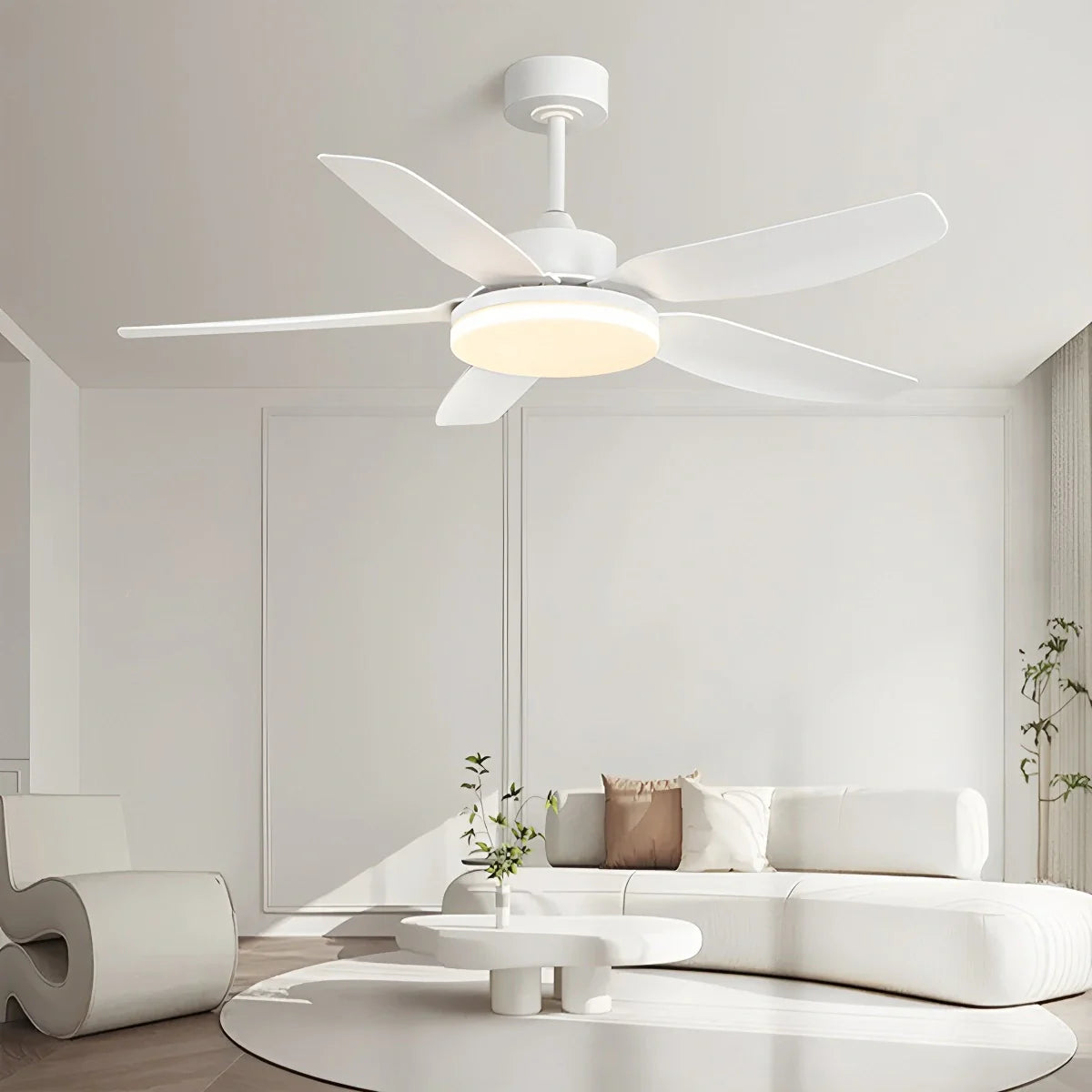 Feyran White Remote Control Ceiling Fan Light