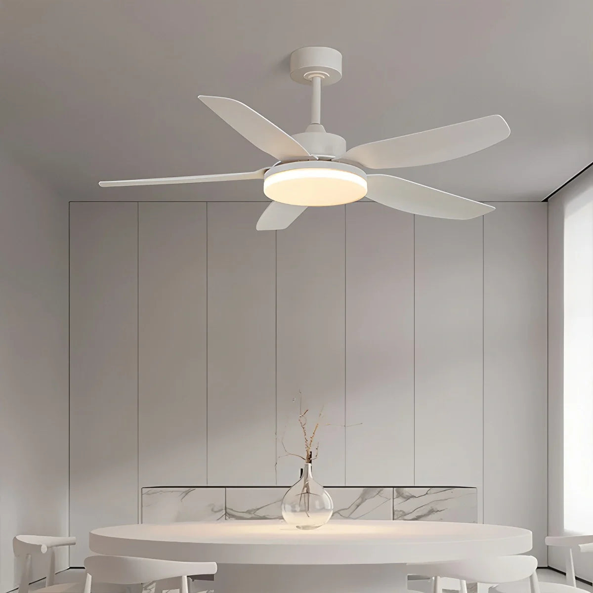 Feyran White Remote Control Ceiling Fan Light