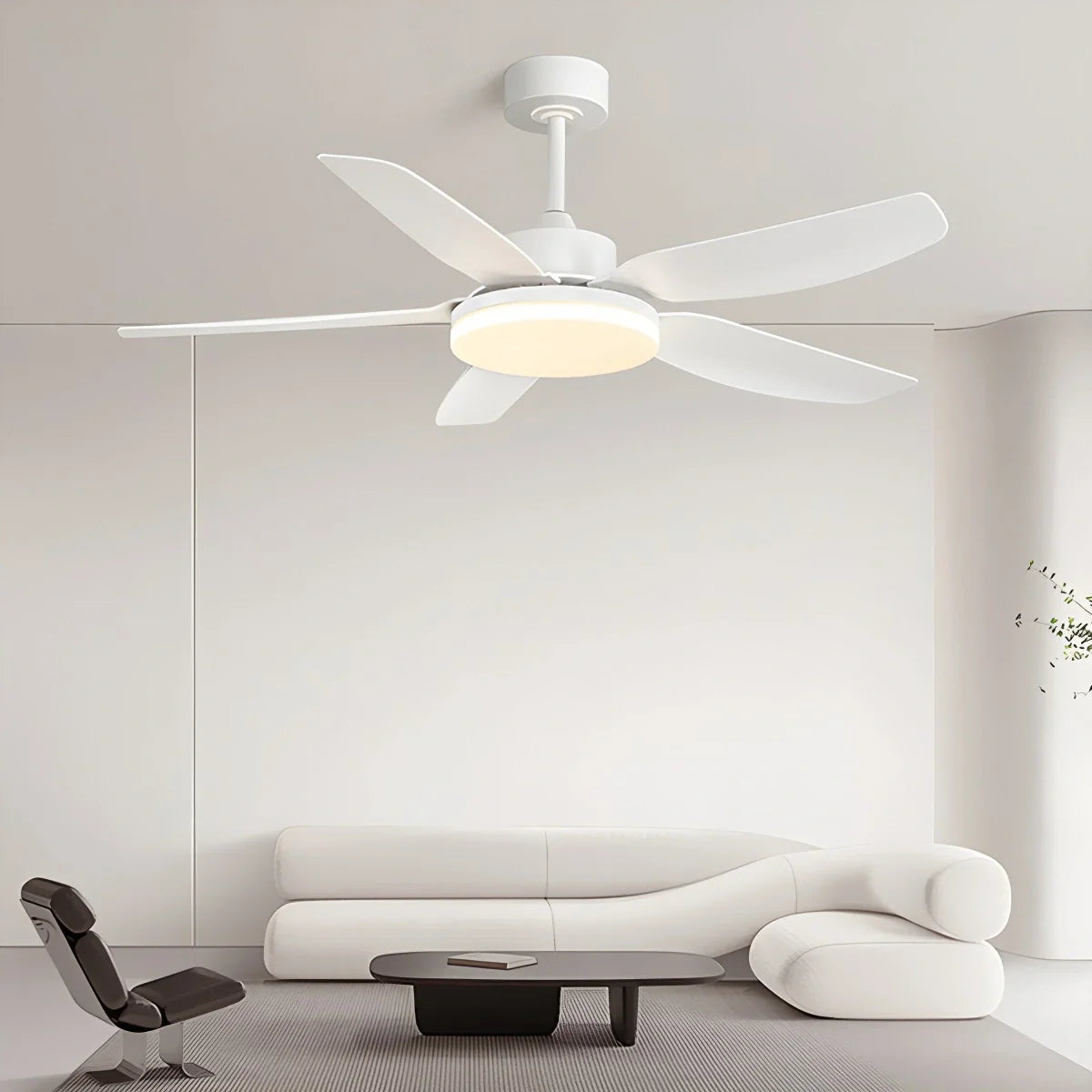 Feyran White Remote Control Ceiling Fan Light
