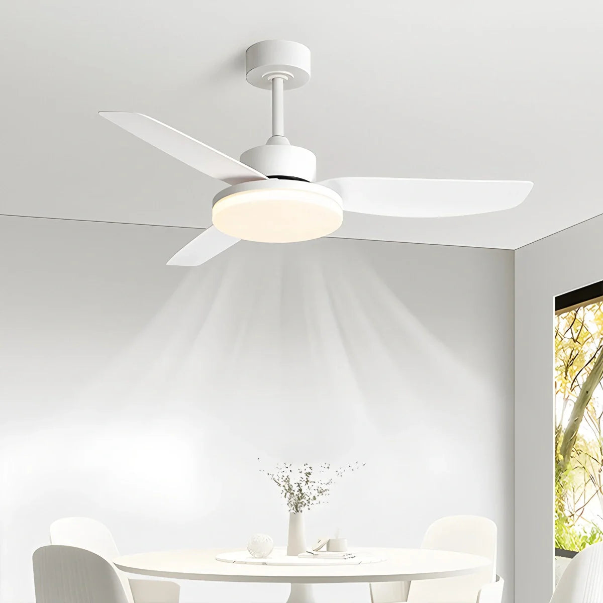 Feyran White Remote Control Ceiling Fan Light