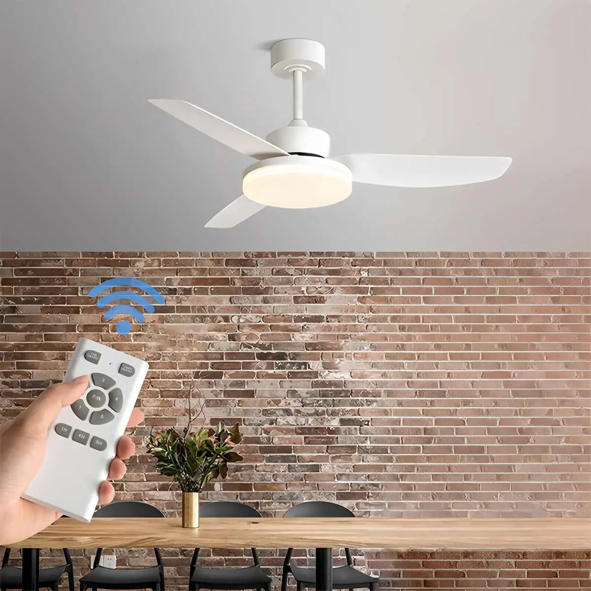 Feyran White Remote Control Ceiling Fan Light