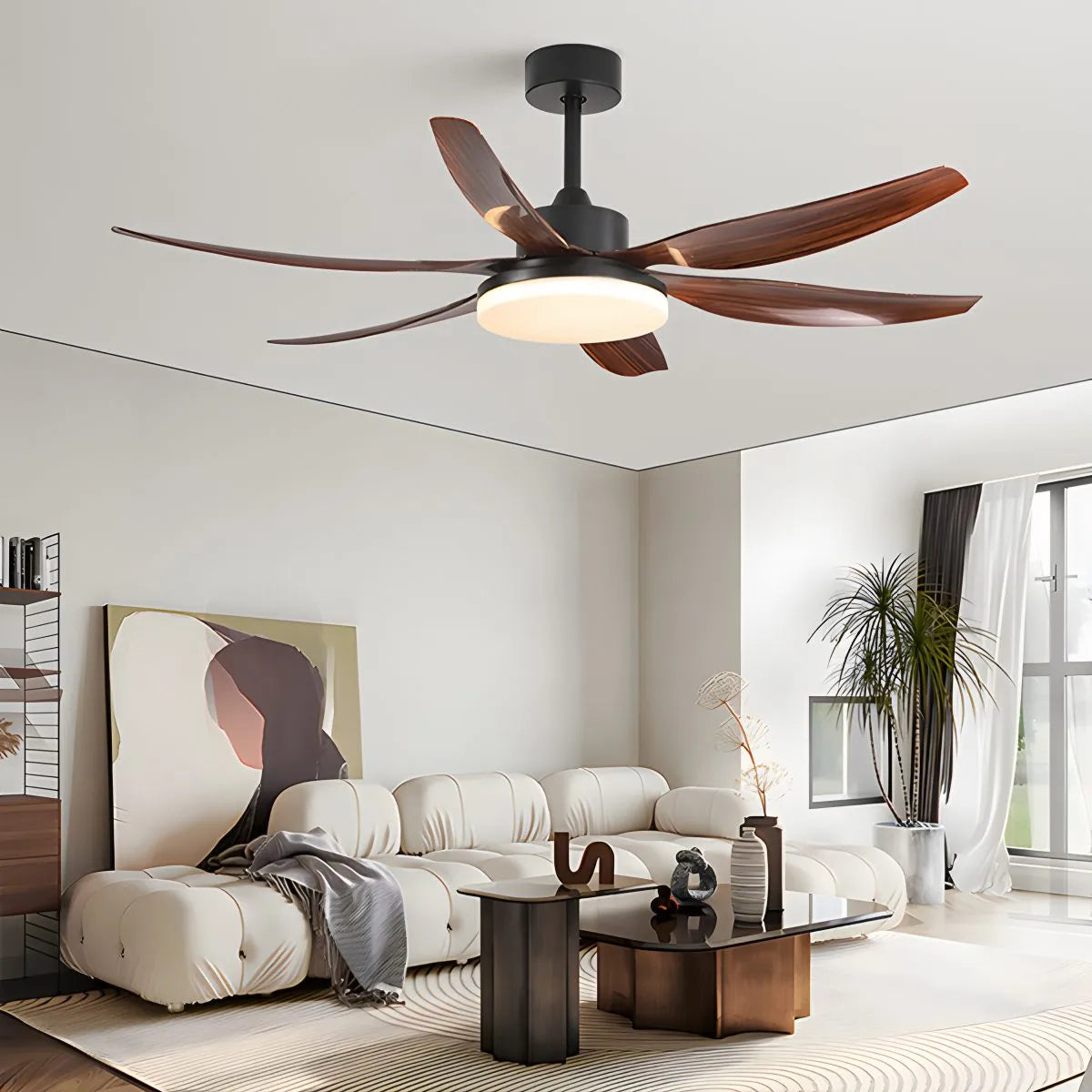 Feyran Nordic Style LED 6-Blade Ceiling Fan with Light