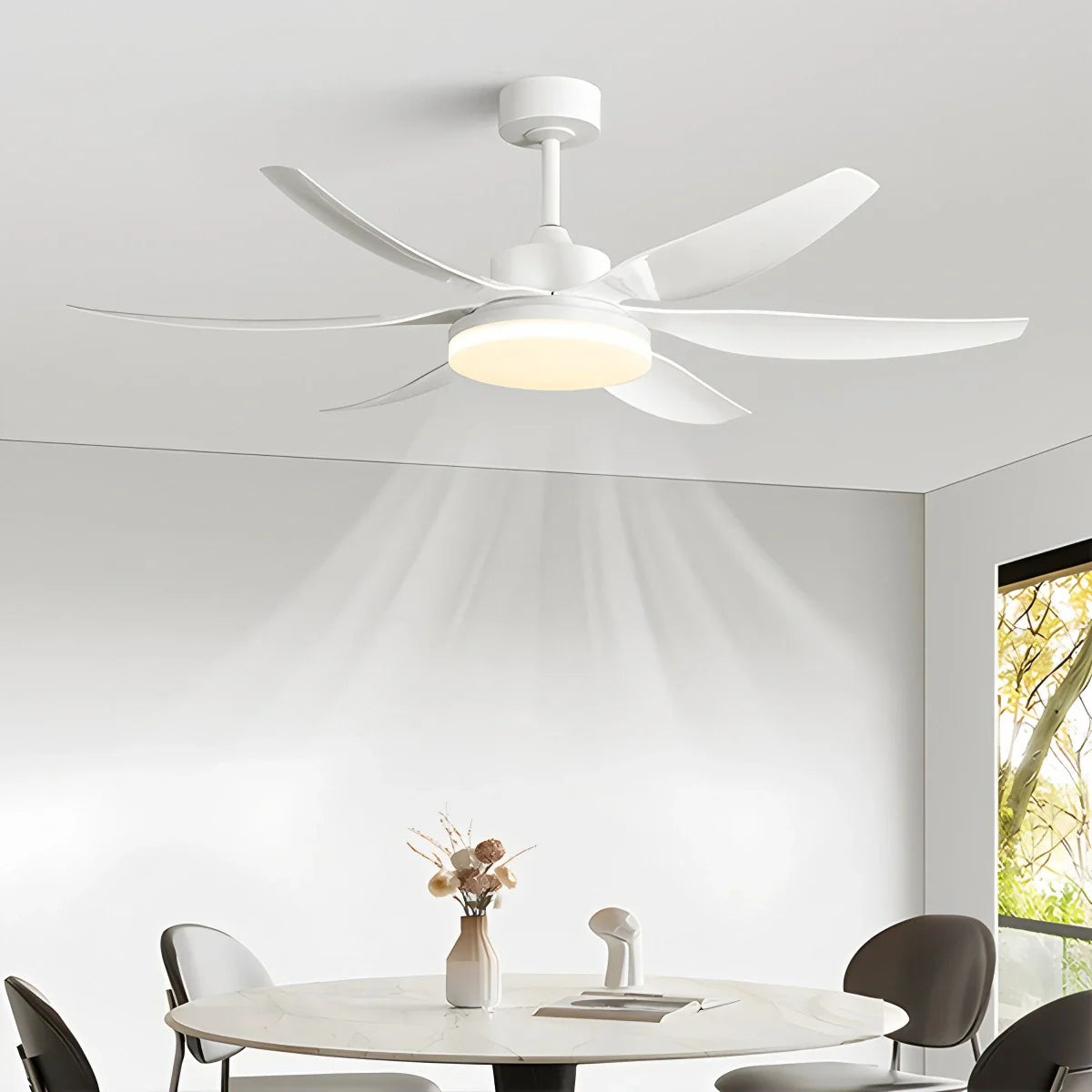 Feyran Nordic Style LED 6-Blade Ceiling Fan with Light