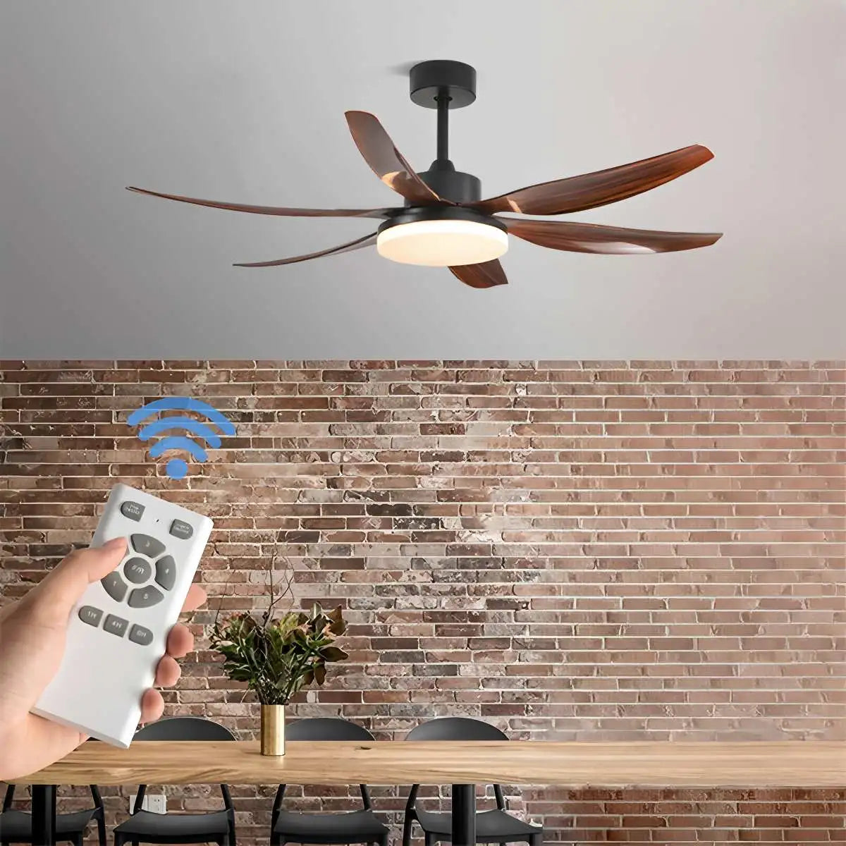 Feyran Nordic Style LED 6-Blade Ceiling Fan with Light