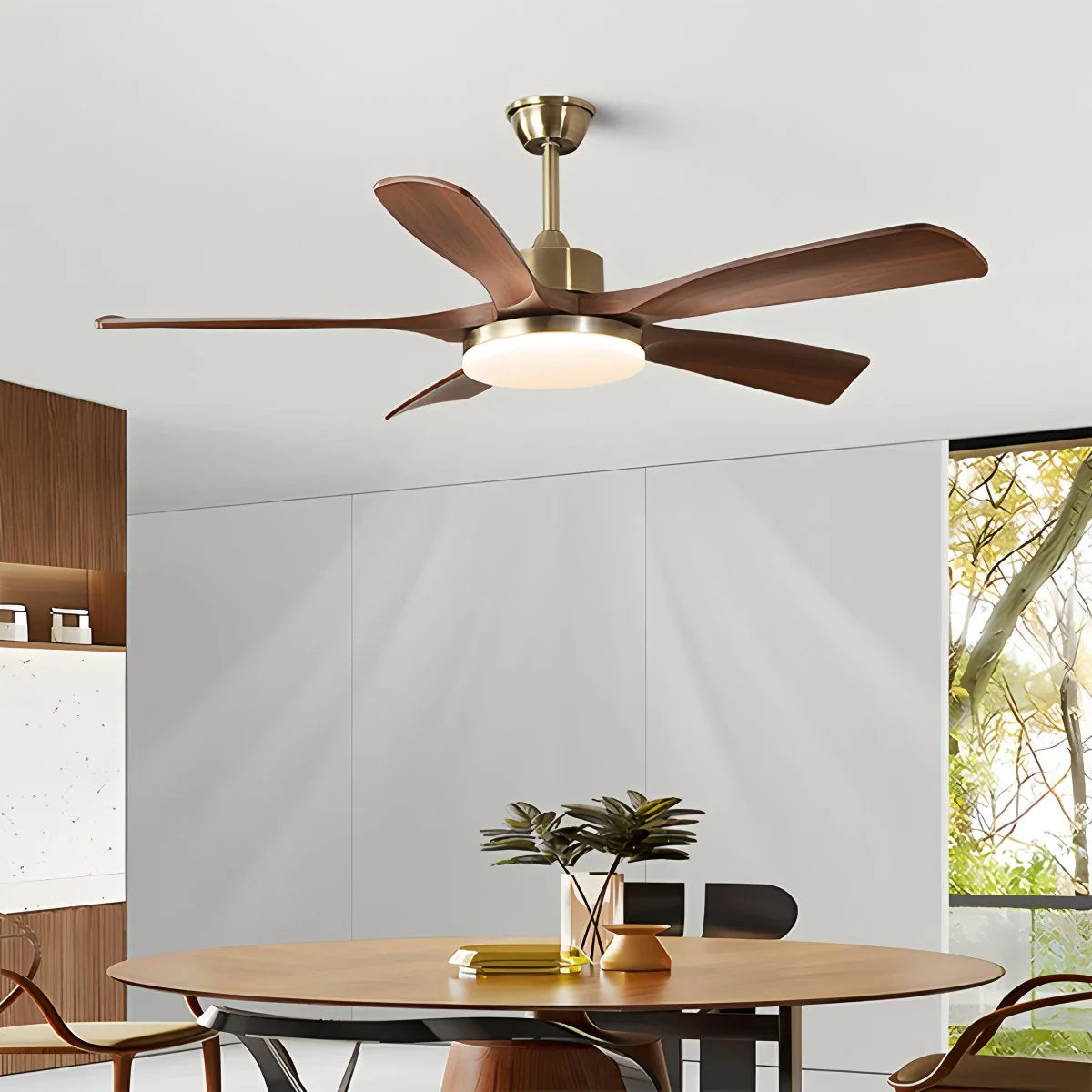 Feyran Modern 5-leaf Remote Control Ceiling Fan Light