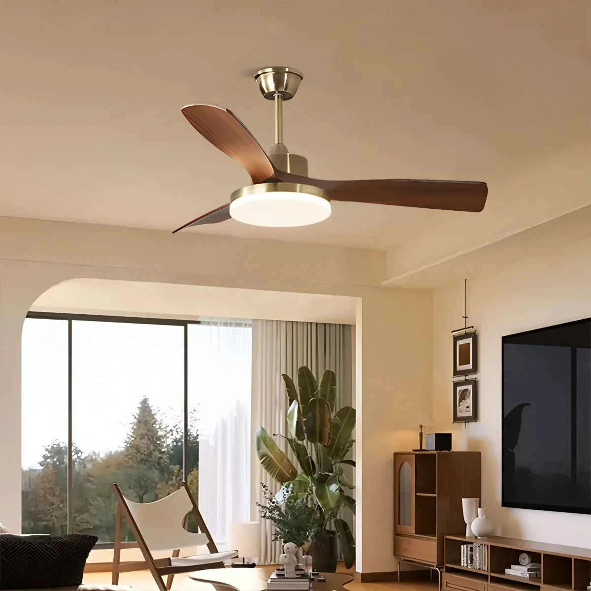 Feyran Modern 5-leaf Remote Control Ceiling Fan Light