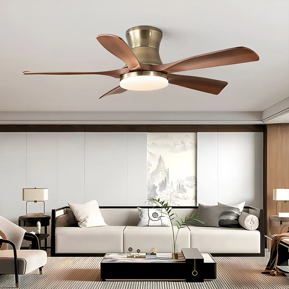 Feyran Modern 5-leaf Remote Control Ceiling Fan Light