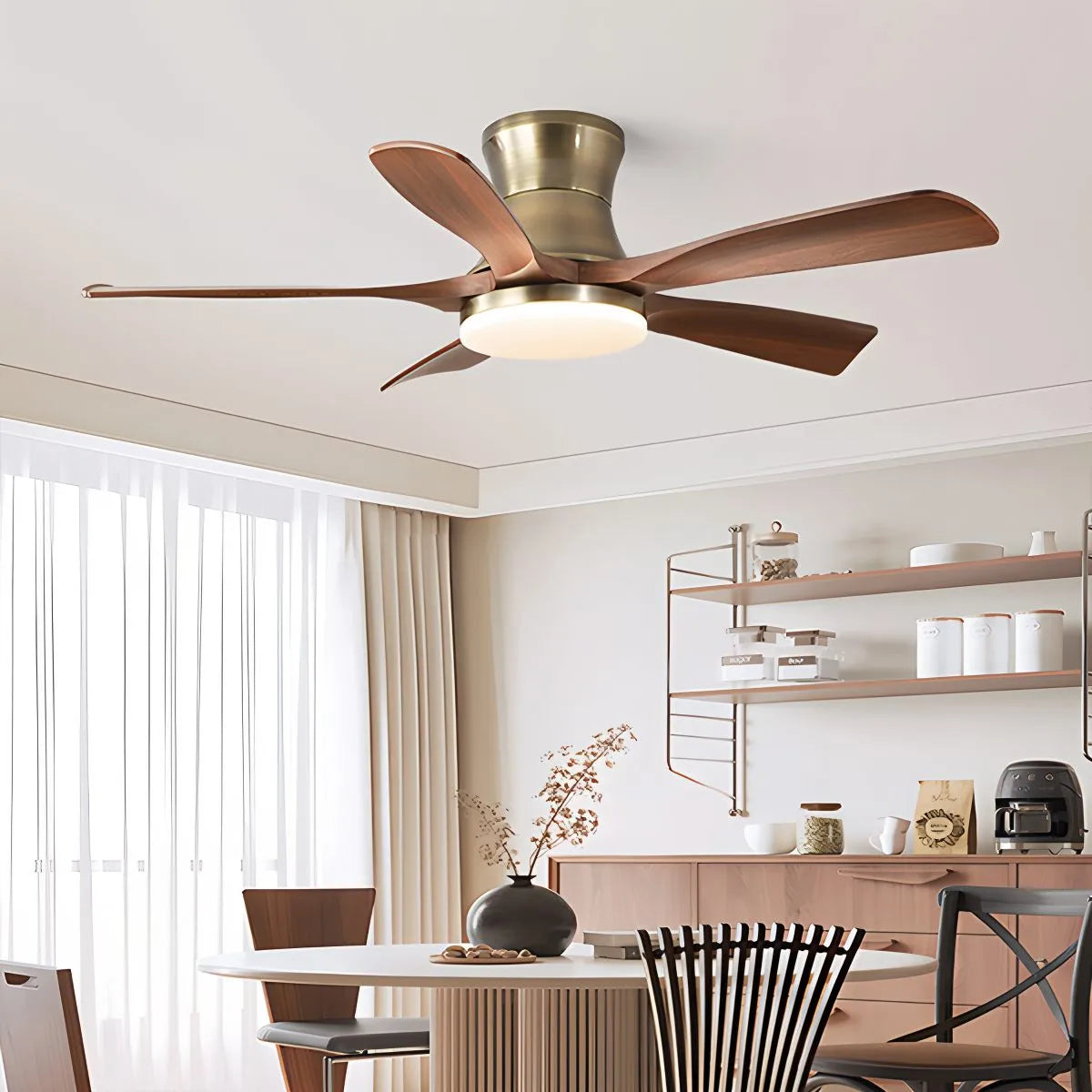 Feyran Modern 5-leaf Remote Control Ceiling Fan Light