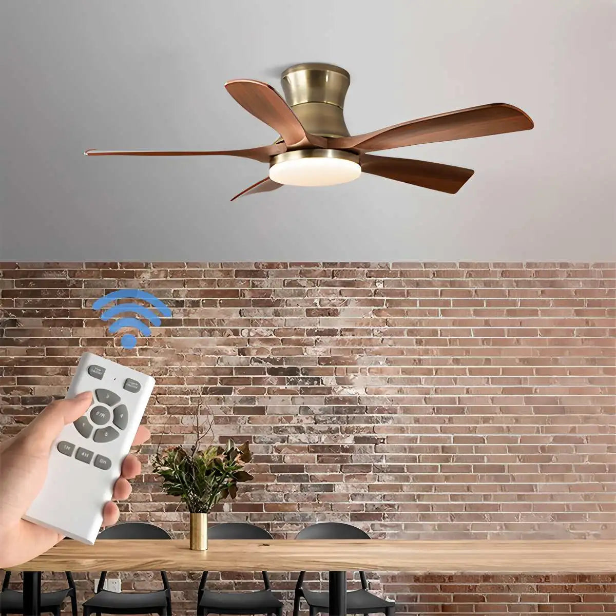 Feyran Modern 5-leaf Remote Control Ceiling Fan Light