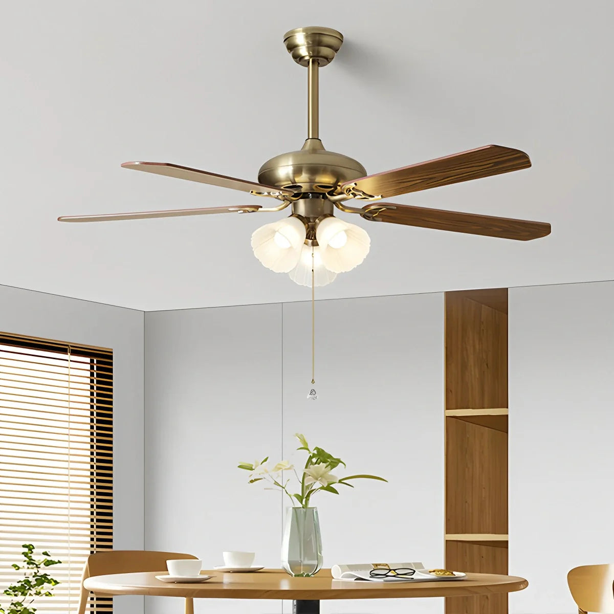 Feyran American Retro Ceiling Fan Light for Dining Room