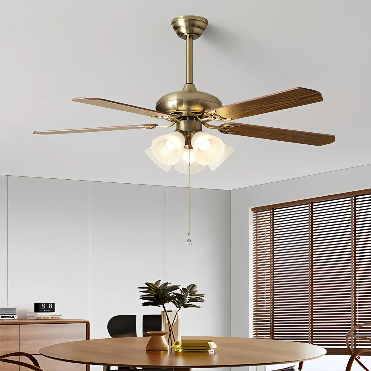 Feyran American Retro Ceiling Fan Light for Dining Room