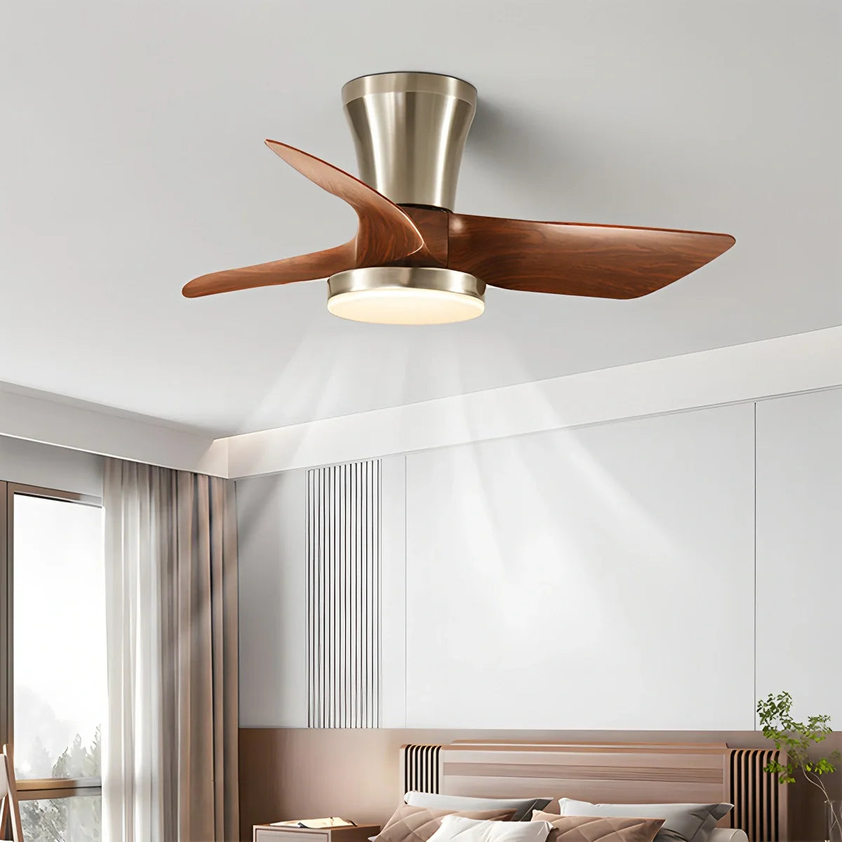 Feyran Nordic LED Ceiling Fan with Light for Living Room