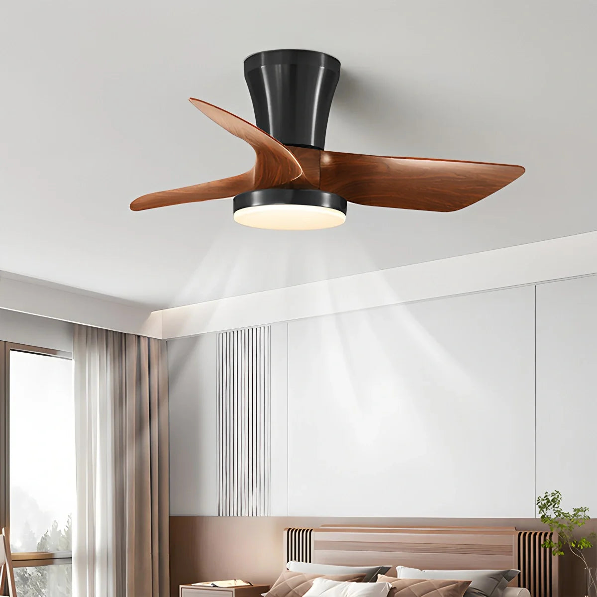 Feyran Nordic LED Ceiling Fan with Light for Living Room