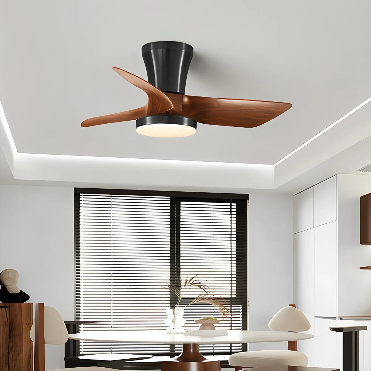 Feyran Nordic LED Ceiling Fan with Light for Living Room