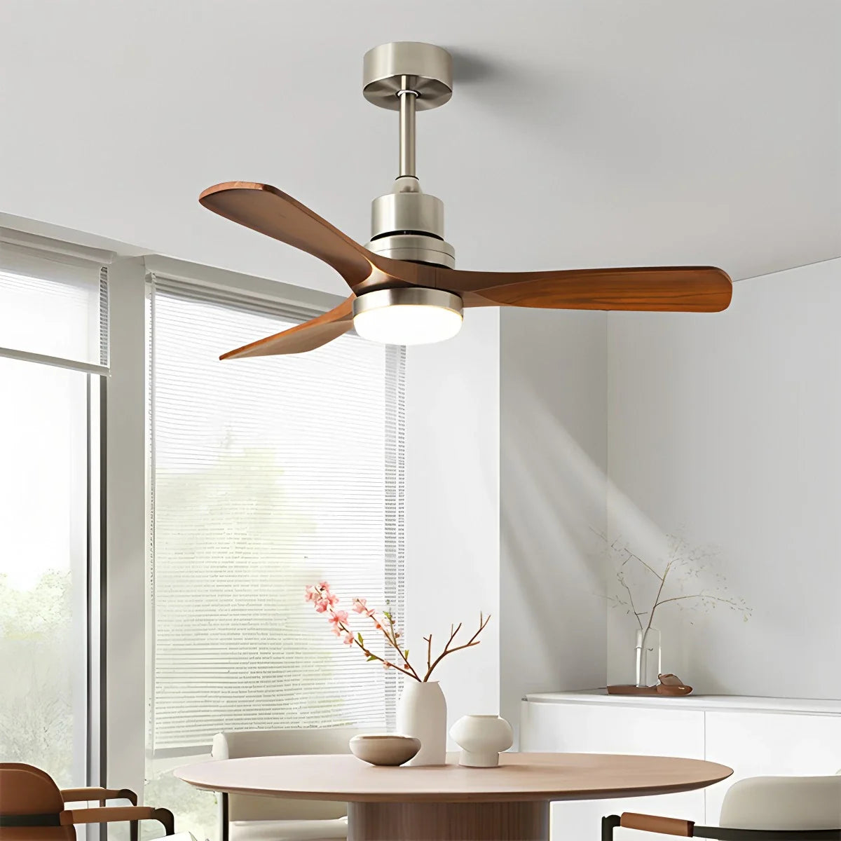 Feyran American Retro 3-Blade Ceiling Fan with Light