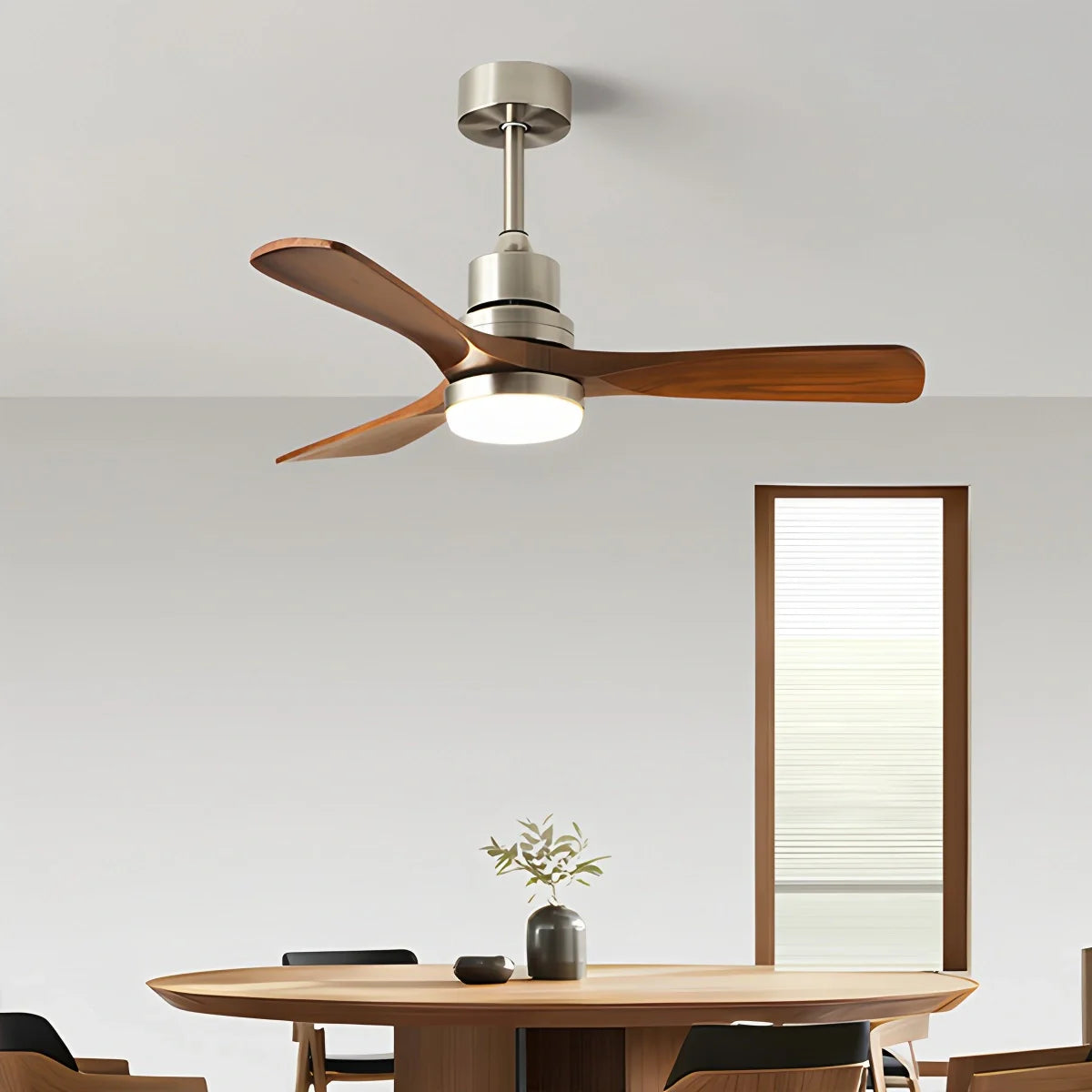 Feyran American Retro 3-Blade Ceiling Fan with Light