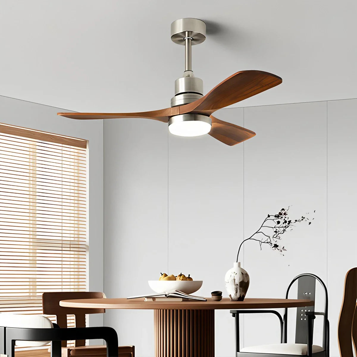 Feyran American Retro 3-Blade Ceiling Fan with Light