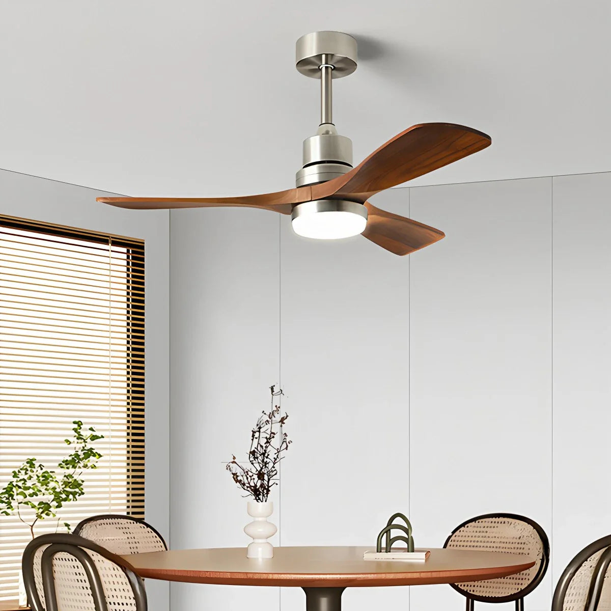 Feyran American Retro 3-Blade Ceiling Fan with Light